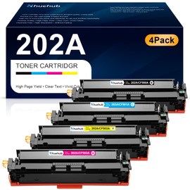 202A Toner Cartridges 4 Pack Replacement for HP 202A 202X CF500X CF500A CF501A CF502A CF503A Toner for Color Pro MFP M281fdw M281dw M281cdw M280nw M254dw M254dn Printer, (Black Cyan Magenta Yellow)