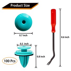 100Pcs for Toyota Door Trim Panel Clips - Trim Door Panel Retainer Clips with Fastener Remover for Toyota Corolla Camry Sequoia Tundra Tacoma Avalon RAV4 Replace OEM: 90467-10188