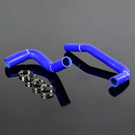 PIT66 Silicone Radiator Hose Kit,Compatible with 1987-2006 Jeep Wrangler YJ/TJ 2.4/4.2L Blue with Clamps