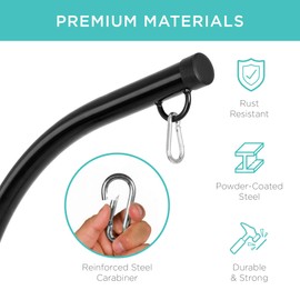 Best Choice Products Metal Hanging Hammock C-Stand for Chair, Porch Swing w/Weather-Resistant Finish, Offset Base, 360-Degree Rotation