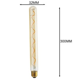 K JINGKELAI T300/T30 LED Tube Bulbs Dimmable 4W Vintage Edison LED Bulbs LED Tubular Spiral Filament Light Bulb, 4W(25W-40W Equivalent),Warm White 2000K, E26/E27 Medium Socket Base,3 Pack