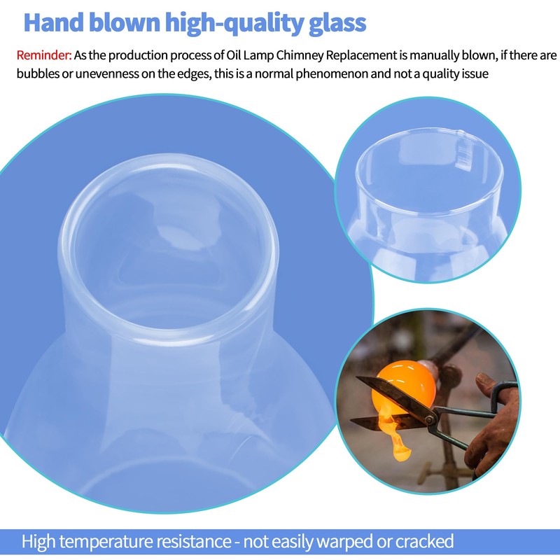 Hurricane Lamp & Oil Lamp Chimney Replacement Shade – Round