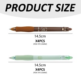 XMNIVATE 8 Black Ink Stylus Pens, Creative Button Pens, Erasable Gel Pens, Press-On Gel Pens, With Sponge Handles, Smooth Writing Pens, Quick Drying Stylus Pens (Black Ink)