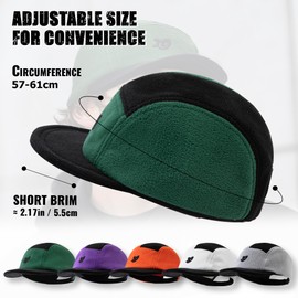 Clape Winter Hats for Men 5 Panel Cap Baseball Cap Women Embroidery Adjustable Short Brim Warm Hat Green