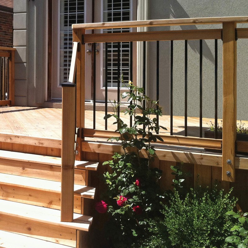 Railing Combo Kit with 10pcs of Round Balusters-26-In and 20pcs