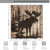 Artmyharbor Moose in Forest Silhouette Cabin Shower Curtain Woodland Print