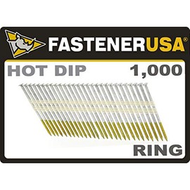 3 1/2" x .131 Ring A153-D HOT DIP Strip Nails 21 Degree 1M Box