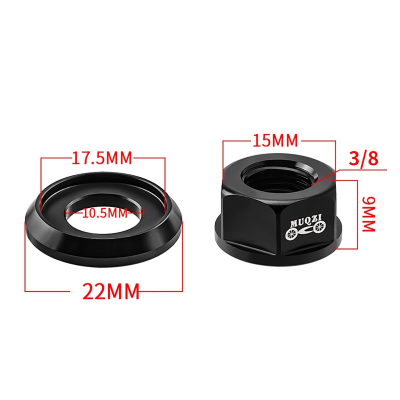 2pcs M10 Bicycle Wheel Hub Axle Nut 7075 Aluminum Bicycle