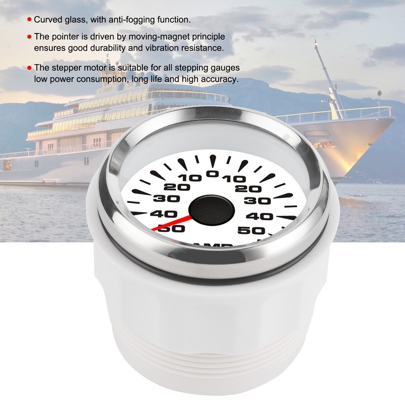 50A Ammeter AMP Gauge LCD Display Stepper Motor Ampere Meter