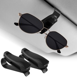 2PCS Sunglasses Holder for Car, Mini Car Sunglasses Holder, Anti-Scratch & Shockproof Glasses Holders, Car Sunglasses Holder Clip, Universal Sun Visor Clip for Most Vehicles