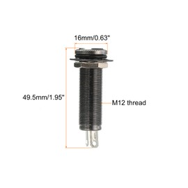 sourcing map Guitar Bass 1/4" Stereo Mono Barrel Jack Input Output Cylinder Plug Socket Light Black for Electric Guitar Bass