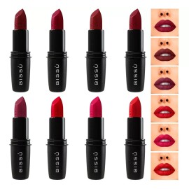 Bissú Labiales Bissu Humectantes Tonos Rojos Oscuros 8 Piezas