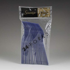 Maryland Full Size Plastic Forks | Navy Blue | Pack of 24