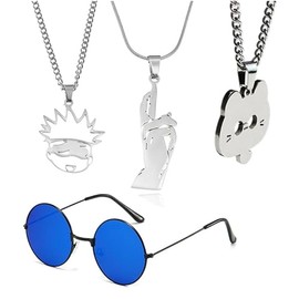 JinYu Cosplay Glasses 3pcs Necklace, Anime Cosplay Neckalce Cosplay Accessory Prop