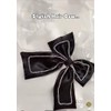 Elegant Black Satin Hair Bow with Rhinestone Trim, Large Decorative