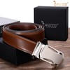 JASGOOD Mens Belt Ratchet Leather Belt Automatic Slide Belt for