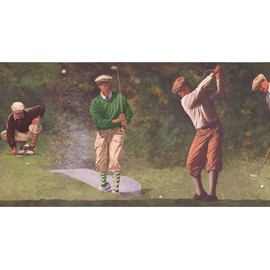 10 1/4 in x 15 ft Prepasted Wallpaper Borders - Golf Wall Paper Border IN2652B