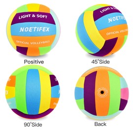 Noetifex Soft Volleyball-Super Soft Fabric Light Volleyball for Indoor Practice Safe and Quiet Kids Youth Beginners House Yard Training Practice Games(Deflated)