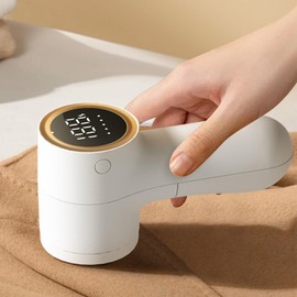 Fabric Shaver Defuzzer, Electric Lint Remover with 5 Speeds, 6 Blades Rechargeable Sweater Shaver with Large Lint Bin, Remove Clothes Fuzz Lint Balls Pills Bobbles