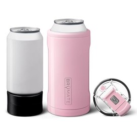 Brumate Brumate Trio Vacuum Insulated Tumbler with Lid, Light Pink, 11.8 fl oz (350 ml) Can and 16.9 fl oz (500 ml) Can Can Cooler, 3-in-1 Can Cooler, Cooling Pack Included, 2-Level Locking Lid, 13.5 fl oz (400 ml)