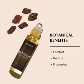 Benzoin Resin Essential Oil Roll-On Blend by Aromafume | 1 x 10ml / 1 x 0.33 Fl Oz | Made with Styrax, Native to Indonesia | for Meditation, Spiritual Awakening, Prayer and Wellness