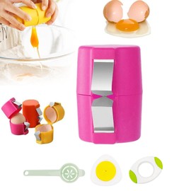 4PCS Egg Shell Opener for Hard Boiled Eggs - Easy Hard Boiled Egg Peeler Tool for Perfectly Peeled Eggs Every Time - Kitchen Essential for Effortless Egg Preparation (Pink)