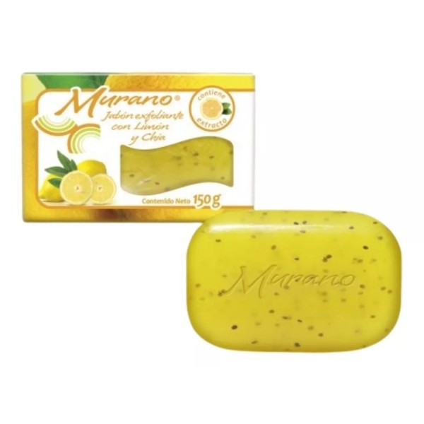 Murano Jabón Barra Murano Natural Limon Y Chía Caja 40 Pz 150g