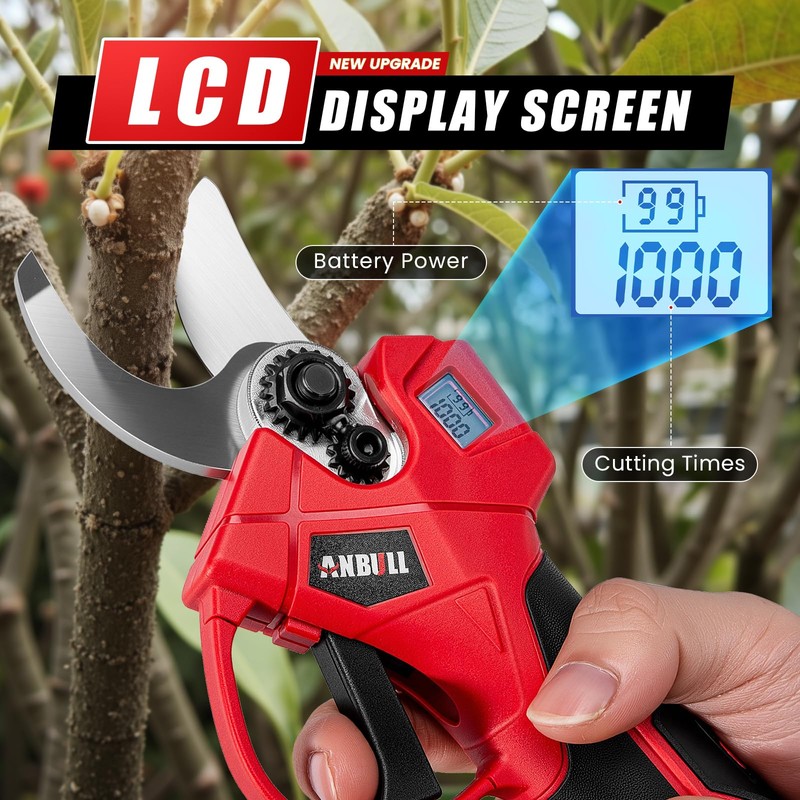 Upgraded Electric Pruning Shears, 1.6" Cutting Diameter Cordless Powered Pruner