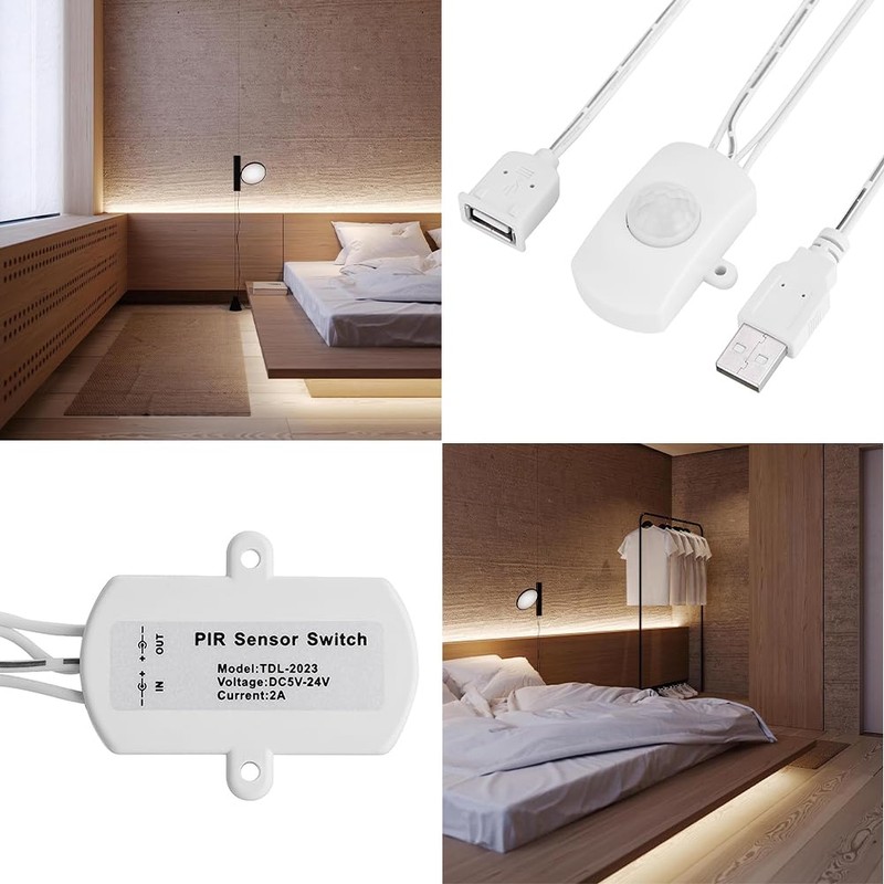 Mini PIR Motion Sensor Switch, DC 5-24 V Presence Switch