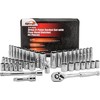 EPAuto 45 Pieces 3/8" Drive Socket Set with 72-Tooth Pear