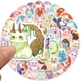Cartoon Animal Stickers,50Pcs Kids Fantasy Creature Animals Waterproof Vinyl Stickers for Laptop Skateboard Bumper Journal,Cute Kawaii Anime Stickers for Girls Teens