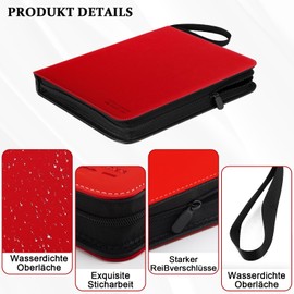 Trading Card Album,9 Pocket 30 Pages Card Binder Holder Holds Up to 540 Cards,Large Cards Book with Zip for Playing Cards,Sports Cards,Ninjago,TCG,MTG Cards(Red)