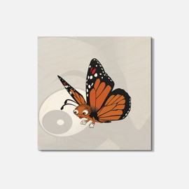 Unbranded Funny Butterfly Animal 4'' X 4'' Square Wooden Coaster