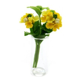 MyTinyWorld Handmade Dolls House Miniature Yellow Verbena Flowers