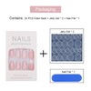 24 PCS Press on Nails White Edge Fake Nails Medium