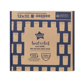 Tommee Tippee Twist & Click Nappy Bin Refills, Pack of 12, Multilayer, Antibacterial* Film, Designed to Slot into Your Existing Twist & Click Nappy Bin Cassette