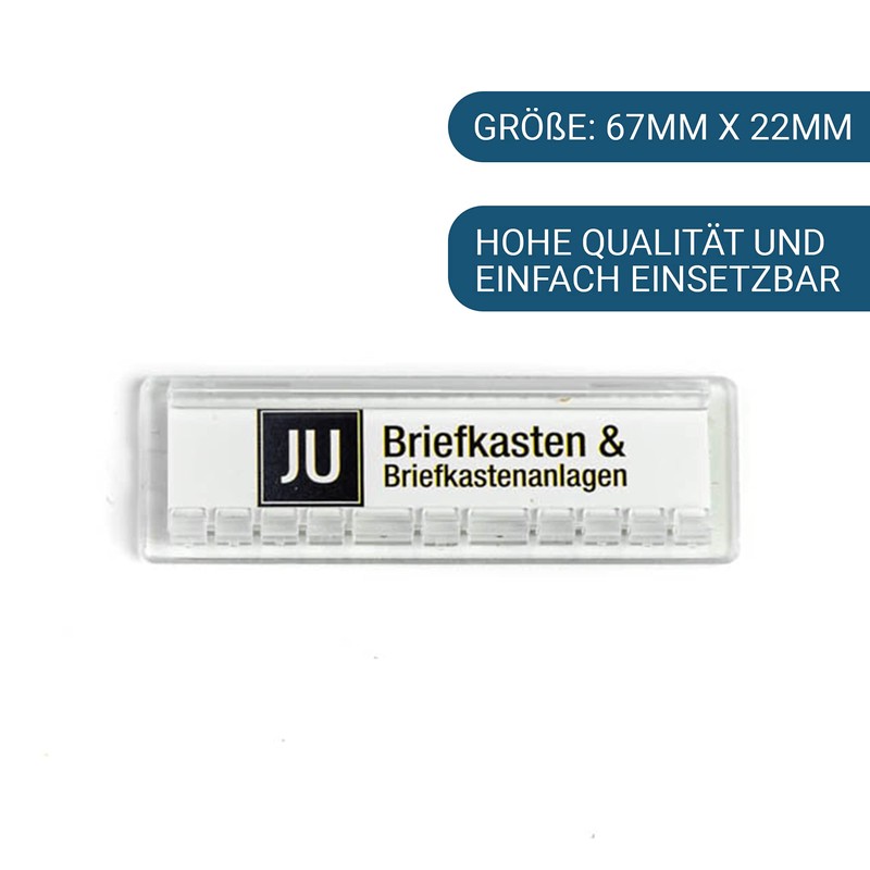 JU Metallwarenfabrik JU Name Plate 67 x 22 mm Punch