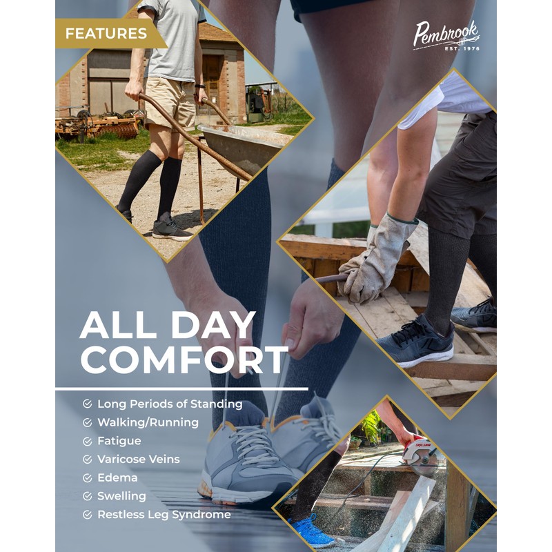 Pembrook Compression Socks for Men - 3 Pack | Compression