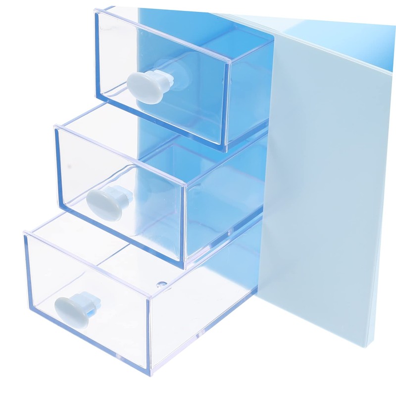 WOONEKY Multipurpose Drawer Style Cosmetic Organizer Multi-Grid Storage Case for