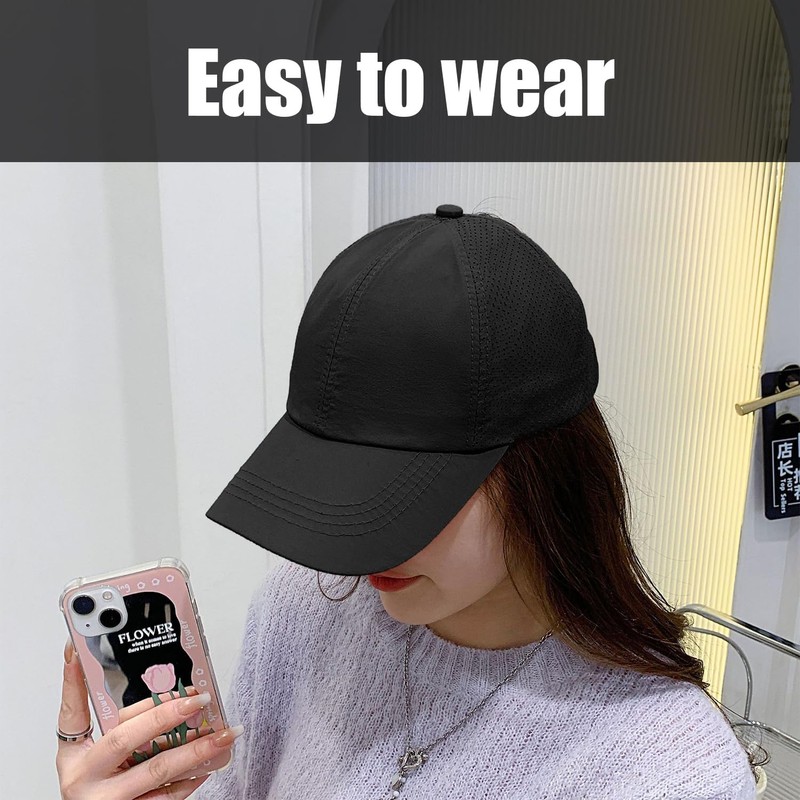 KRYMSON 1 x Women's Running Hat, Black Baseball Cap, Mesh