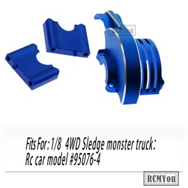 RCMYou RC Aluminum Main Gear Cover Alloy Upgrades Part for 1/8 Sledge 4WD,Hops up for Sledge 4WD Monster Truck RC Car #95076-4,Replace #9584,Navy Blue