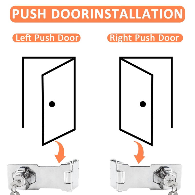 HOWDIA 3 Inch Keyed Door Lock Hasp Latch, Stainless Steel