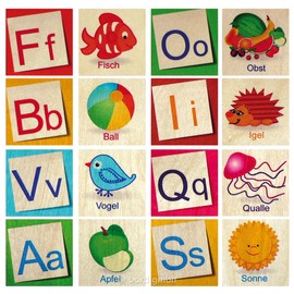 Hess 14918 Wooden ABC Writing Memo Baby Toy, Multi-Color