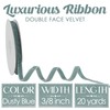 MEEDEE Dusty Blue Velvet Ribbon 3/8 Inch Double Face 2