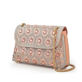 VESONNY Elegant Evening Purse - Evening Clutch Purse Clutch Handbags for Weddings, Parties & Special Occasions, Pale Pink