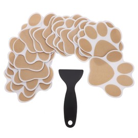 LUOZZY 20 Pcs Bathroom Ground Stickers Non-Slip Dog Paw Stickers with Scraper for Bathtub Shower Bathroom Stairs Pools - Brown
