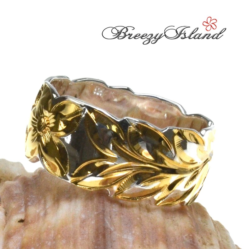 [BreezyIsland] Hawaiian Jewelry Ring, Mireleaf 8mm Width, Sterling Silver