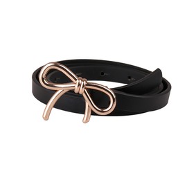 rgwtgkyh Womens Leather Belt Gold Bow Skinny Belt for Dresses Dress Jeans Ladies Thin Waist Belt for Pants