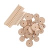 Unfinished Wood Wheels DIY Polished Round Wheel Wooden Pieces for