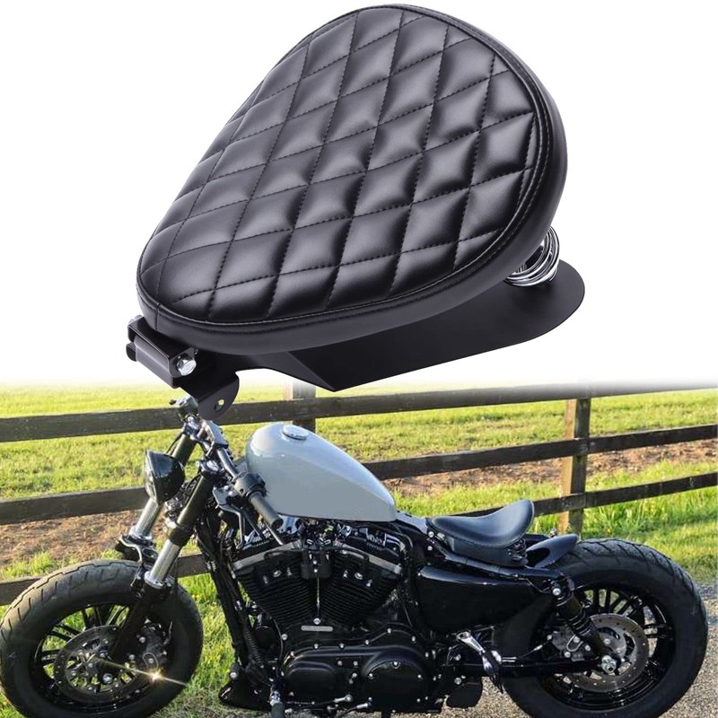 Motorcycle Solo Seat Spring W/Base Compatible with Harley Sportster Iron
